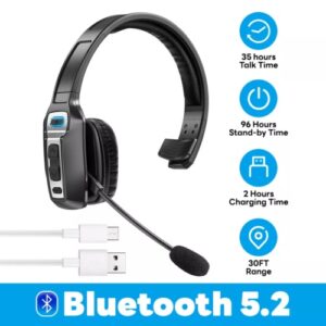 Trucker Bluetooth 5.2 Wireless Headset With Noise Cancelling